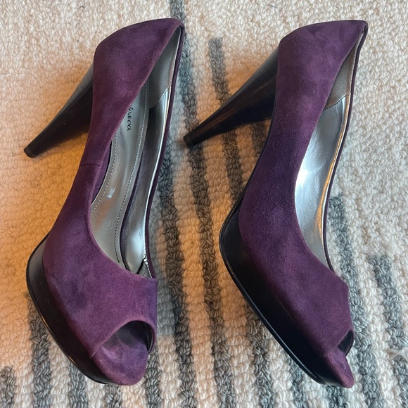 Style & Co Celine Plum Purple Suede Peep Toe Pump - Picture 6 of 10